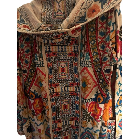 Johnny Was Biya  Knit Pocket Duster Hooded Cardigan Sweater Size XS 💐 - Picture 5 of 5